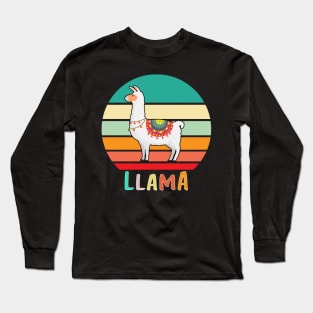 Vintage Retro Llama Long Sleeve T-Shirt